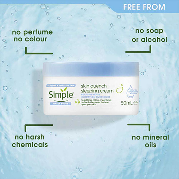 کرم شب مرطوب کننده و آبرسان سیمپل WATER BOOST SIMPLE حجم 50 میل - Image 2
