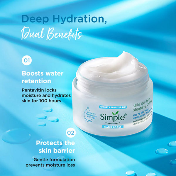 کرم شب مرطوب کننده و آبرسان سیمپل WATER BOOST SIMPLE حجم 50 میل - Image 4